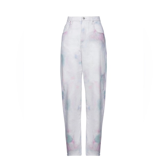 Isabel Marant Étoile Tie-Dye High Waisted Jeans Denim Pastel Cotton Batik - Picture 9 of 16